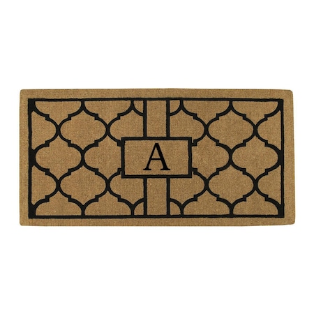 Monogram Door Mat, Black, Natural, 24 in W x 36 in L